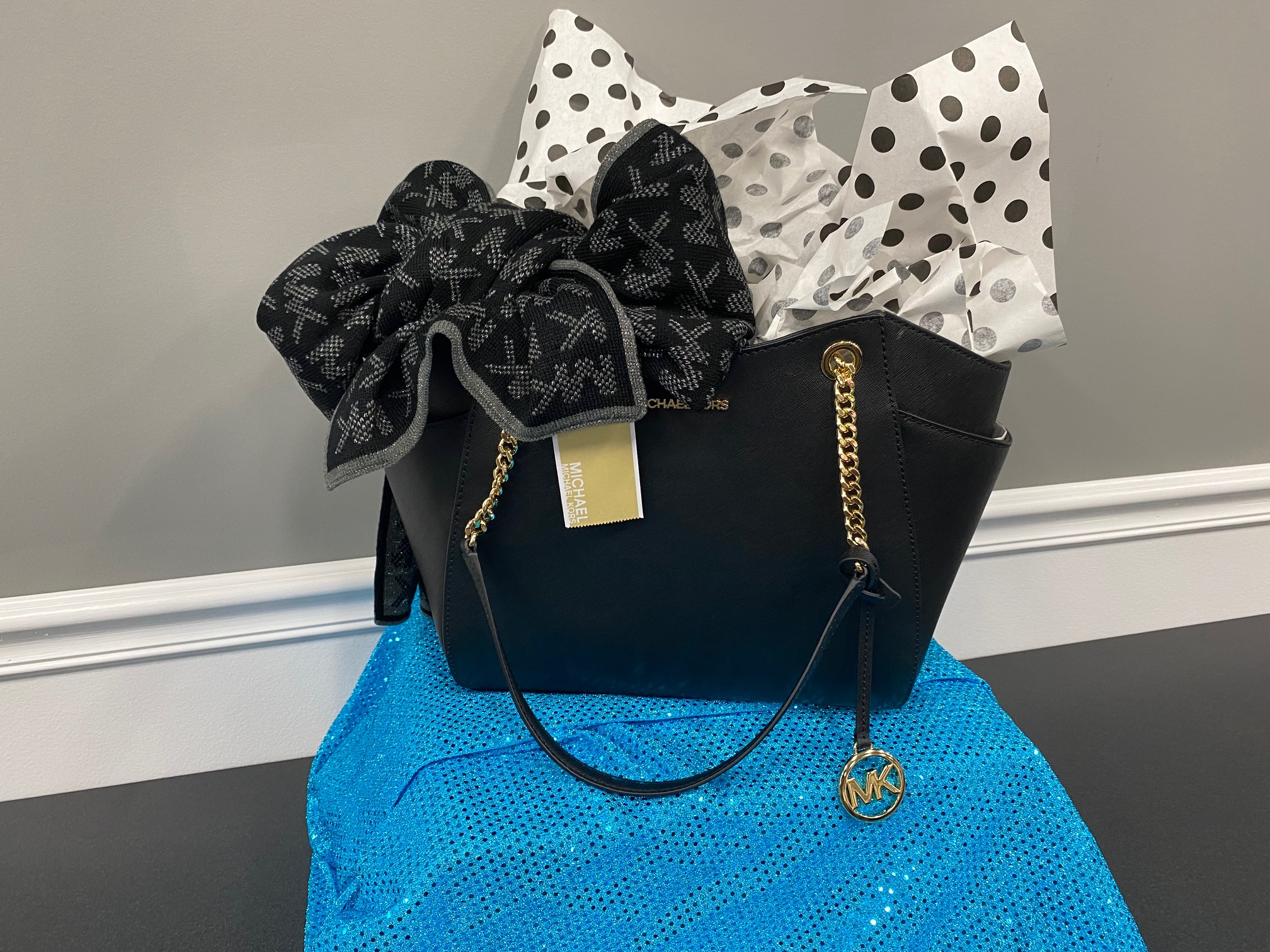 Michael Kors Handbag and Metallic Knit Scarf ($247 Value)