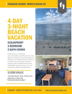 4 Day/3 Night Beach Vacation ($1200 Value)